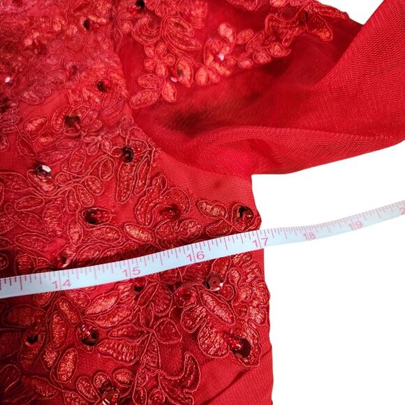 LanTing Bride red gown formal beaded sequined size S NWT - Picture 11 of 14